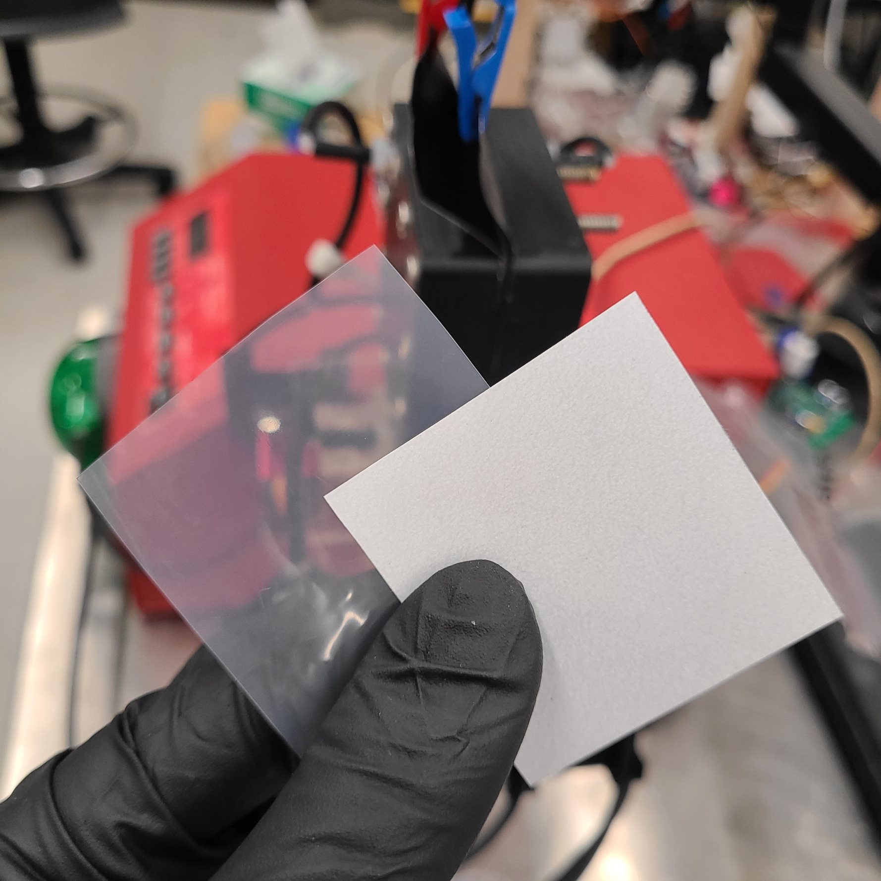 AEM (left) versus NF membrane, in front of the desalination flow cell.