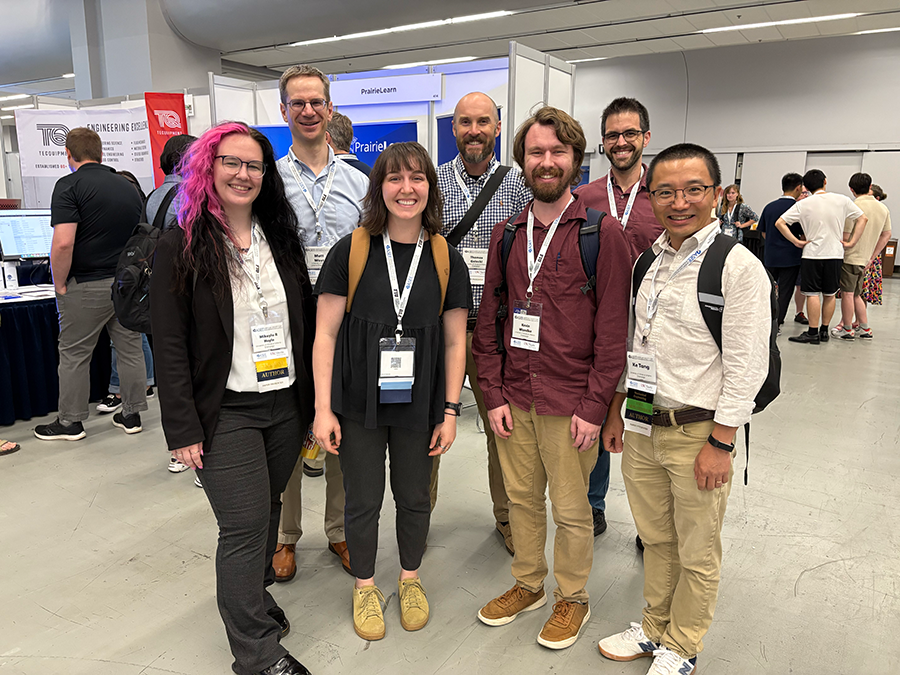 Collaborators from the MechRef team present at the 2025 American Society for Engineering Education Annual Conference. From left: Hoyle, West, Halloran, Golecki, Wandke, Mercer, and Teaching Assistant Professor