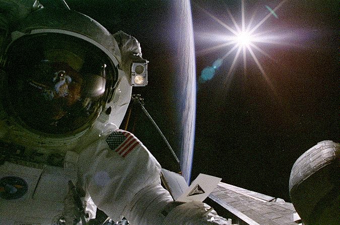 Astronaut selfie from space