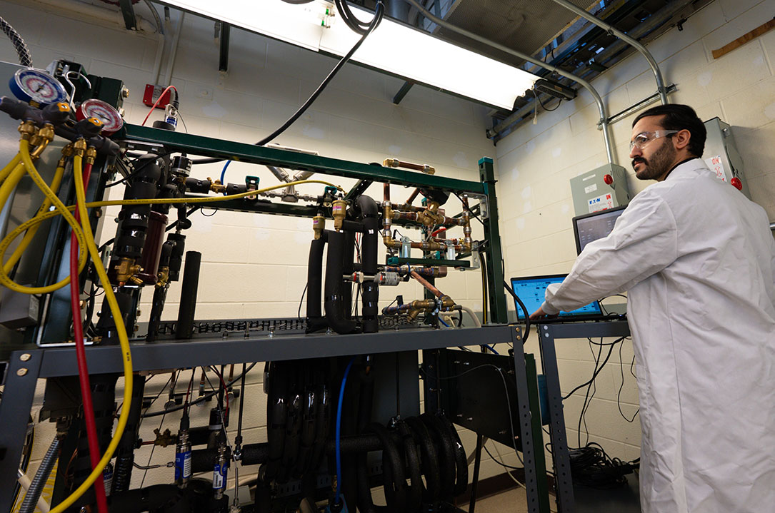 male graduate student working in ACRC lab