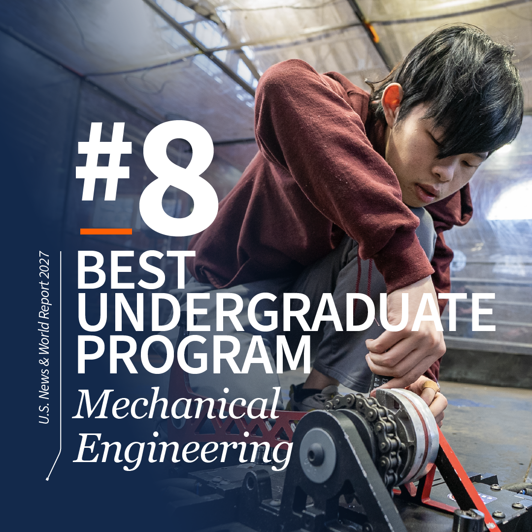 #8 best undergraduate program in mechanical engineering