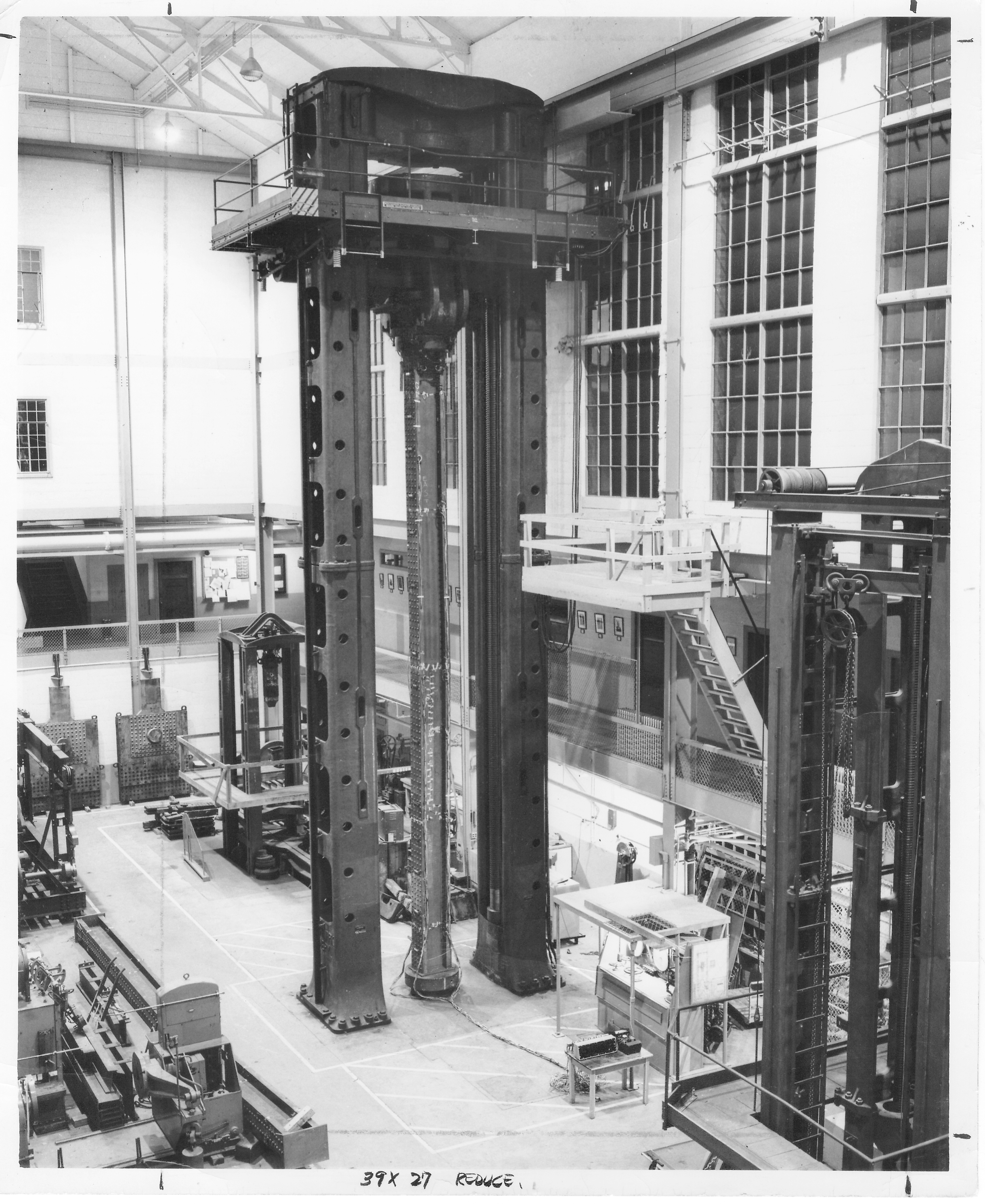 3 million pound testing machine in Talbot Lab, University of Illinois Urbana-Champaign