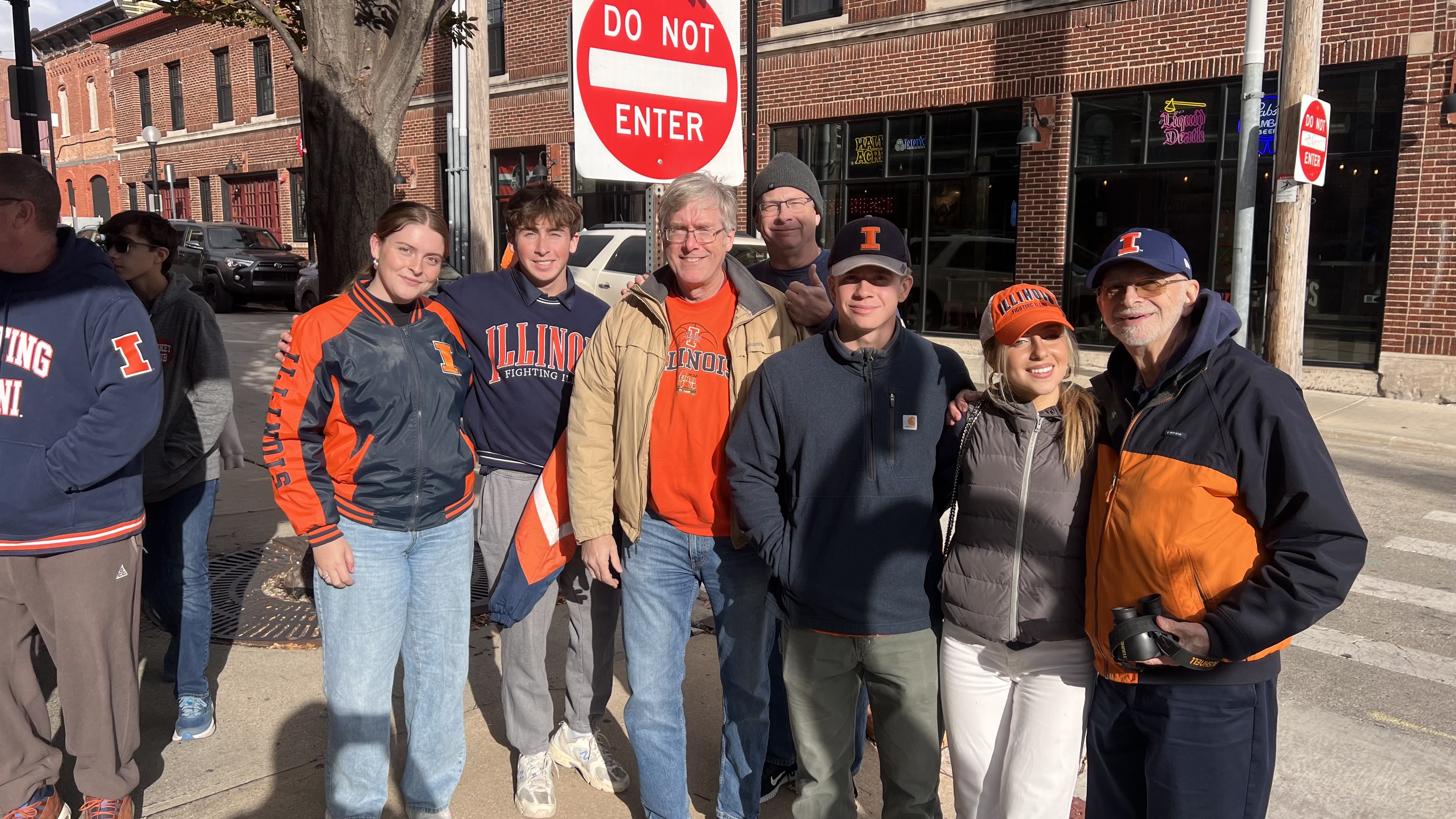 Jillian with her family in campustown