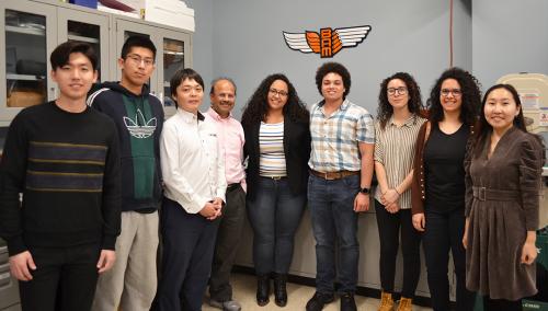 Toyota representatives with Wissa and her research group in the BAM Lab.