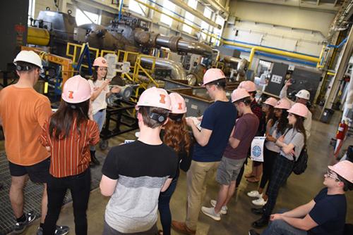 ME 200 students lead a tour of Abbott Power Plant.