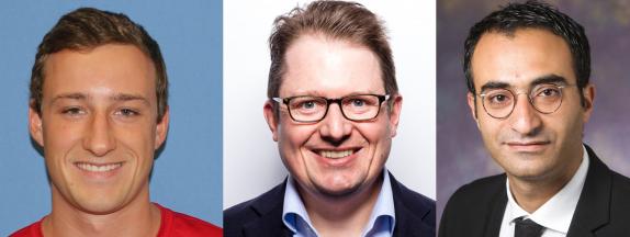 From left: Davis McGregor, Professor William King, Professor Sameh Tawfick