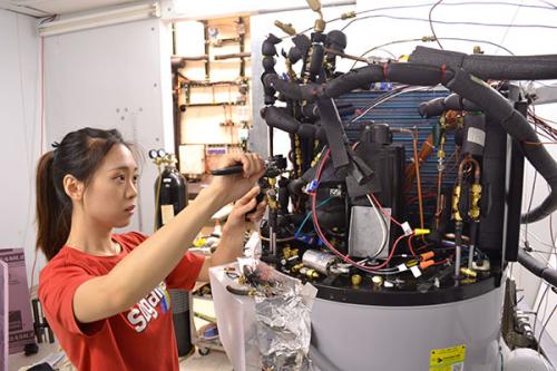 A student works in an ACRC lab.