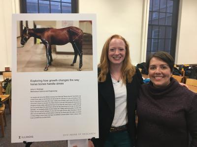 Moshage, left, with her advisor, Professor Mariana Kersh.