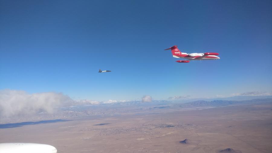 Photo from the testing on manned Learjet aircraft, from March 2018.