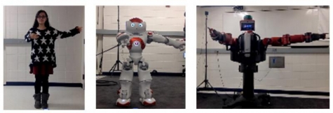 A novice user tester created movements that were then translated to two platforms: NAO  and Baxter.