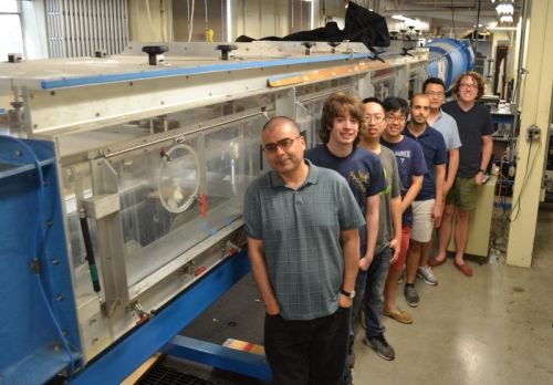 Chamorro, front, with his Renewable Energy and Turbulent Environment Group.