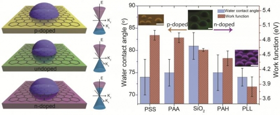 Doping-induced tunable wetting of graphene.