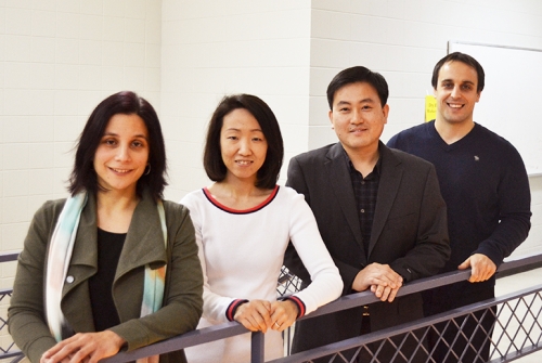 Assistant Professors Elif Ertekin, Yuhang Hu, SungWoo Nam, and Nenad Miljkovic.
