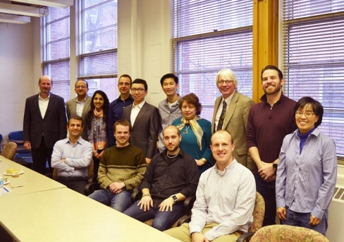 MechSE's 2015 Distinguished Graduate Students and their faculty advisors.