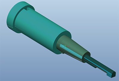 The team's 3D CAD drawing of the pulpascope.