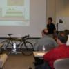 Members of the Senior Design project team working on this year's entry in the Parker-Hannifin Chainless Challenge told M&amp;IE Alumni Board members about improvements they're making to last year's chainless bicycle.
