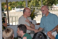 Huseyin Sehitoglu, C.J. Gauthier Professor and Department Head (left), thanks Charles Tucker, Alexander Rankin Professor, for four years of dedicated service as Associate Head for Undergraduate Programs.