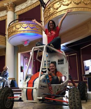 Stefanie Anderson and Veronica Holloway in the Baja car.