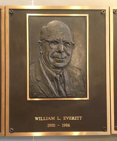 The south lobby of Everitt Lab now displays a set of plaques commemorating William L. Everitt.