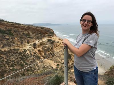 Stef hiking at Torrey Pines State Reserve.