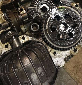 A look inside one half of the transaxle housing.