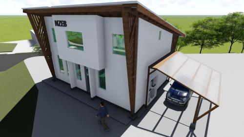 The net-zero energy building will be completed in October.