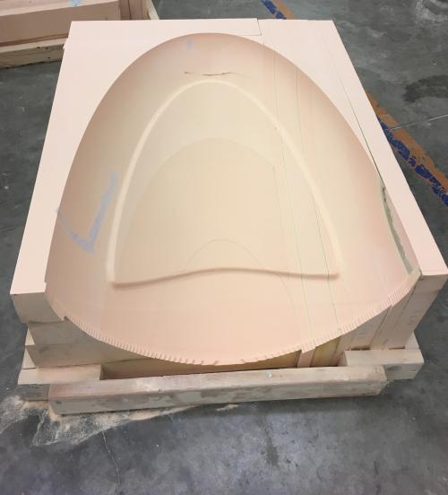 The mold for the nose section of our canopy had an extrusion in the shape of our front window.