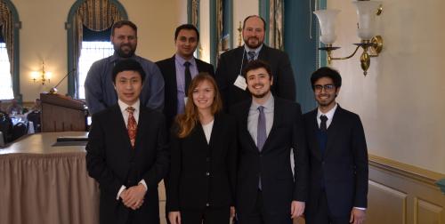 Clockwise from upper left: Dr. Blake Johnson, TA Sameer Muckatira, Dr. Emad Jassim, Varun Punjabi, Nicholas Mark, Tayly Tucker, Jiehao Chen. 