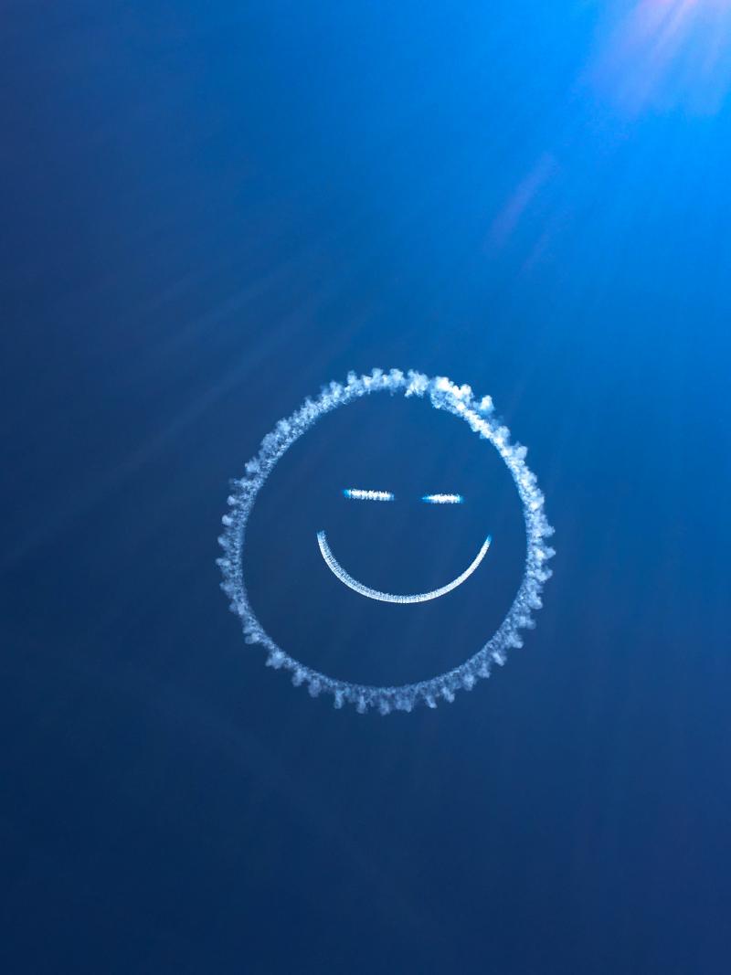 Skywriters drew pictures overhead throughout the week. 