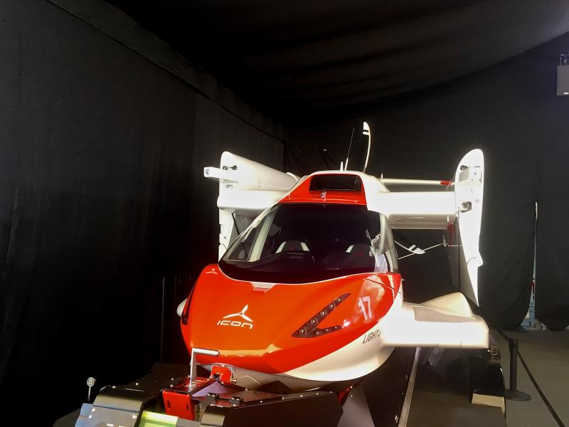 The Icon A5 has folding wings and fits on a trailer. 