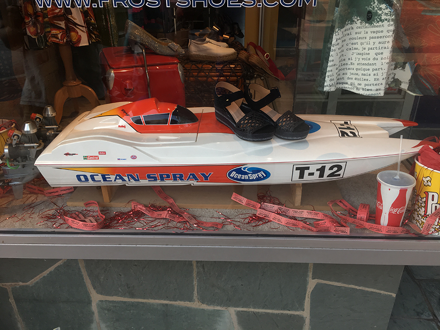 RC boat with two gas airplane motors. Photo by Taylor Tucker.