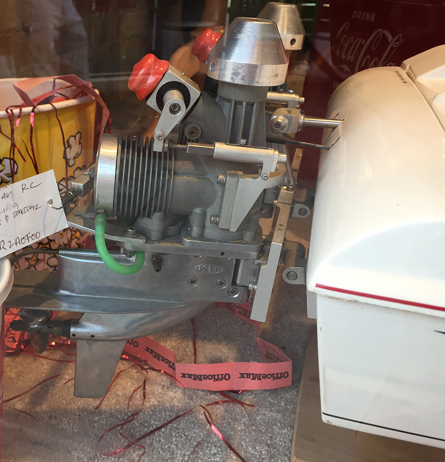 Instead of driving the spinners at the top, the motors spin the propellers at the bottom. Photo by Taylor Tucker.