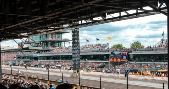 Cars made laps around the track in less than a minute.