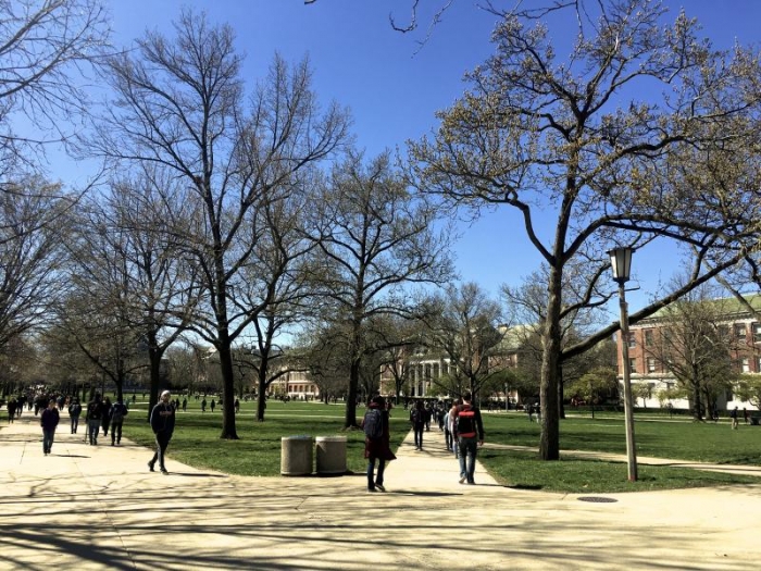  A sunny day on the Quad after a week of rain.