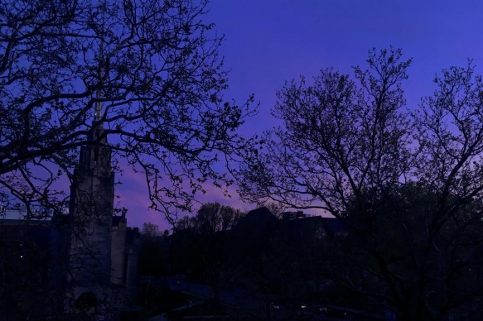 Mid-April sky at dusk.