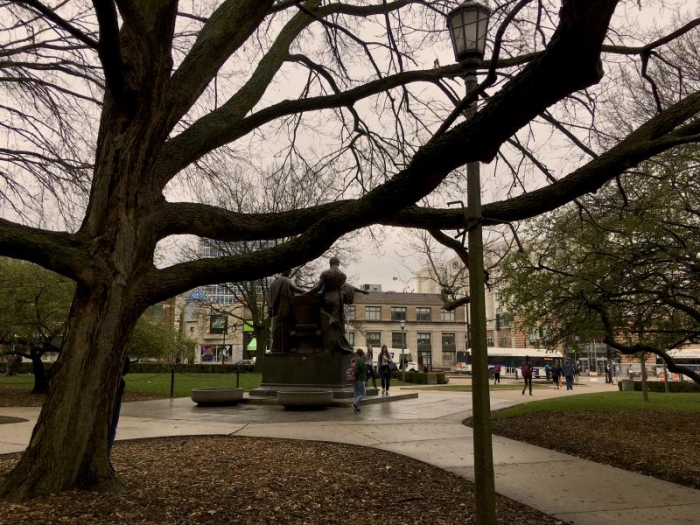 Alma in the late March rain.