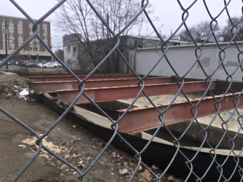 New construction on Wright Street near the newly occupied MechSE West building.
