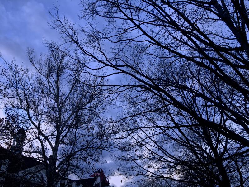 Evening sky outside the Union in early February.