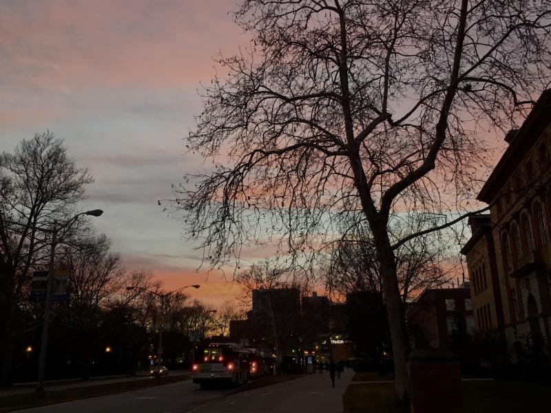 Dusk over Engineering Hall.