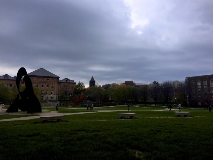 Looking at the Engineering quad on a warm early November morning. 