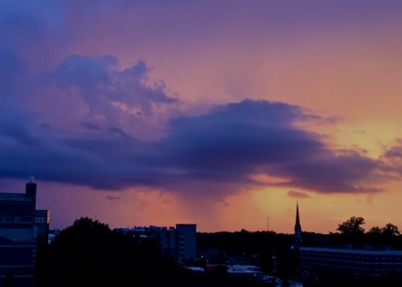 Sunset over University Ave. in Champaign, first week of school. Photo by Taylor Tucker. 