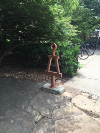 This hitching post outside Engineering Hall is one of several around campus.