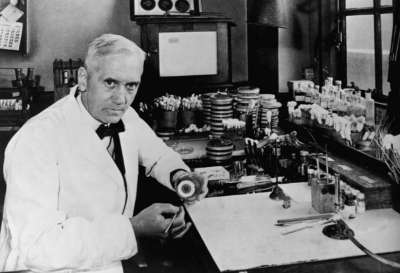 Alexander Fleming created penicillin after discovering mold growing in his petri dishes.