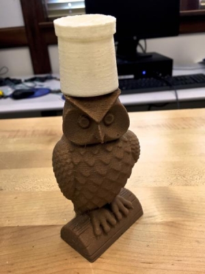 3D printed owl at EOH.