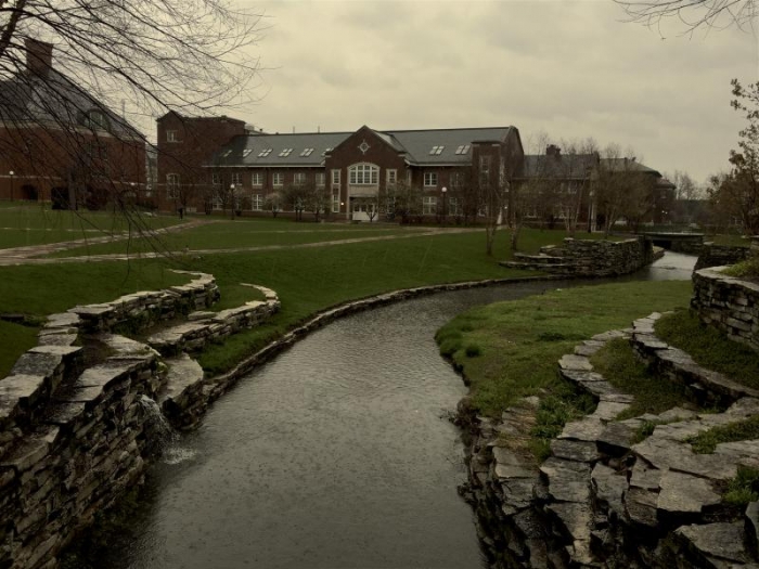 Boneyard Creek in the rain.