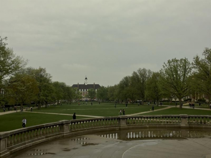 Looking north from Foellinger Auditorium after the rain.