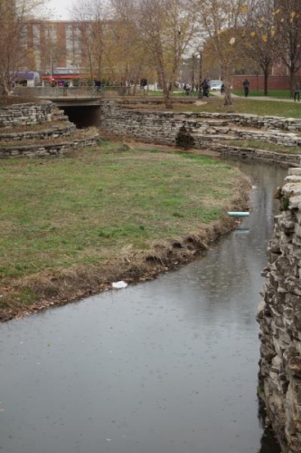 Boneyard Creek in the mid-November rain.