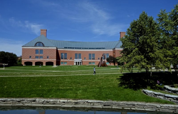 View of Grainger Library from Engineering Hall. 