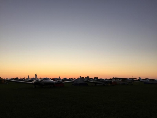 Sunset over the north 40 campsite. 