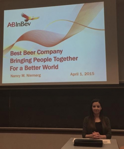 Nancy Niemerg is a 2008 graduate who works for Anheuser-Busch InBev. Phooto by Taylor Tucker. 